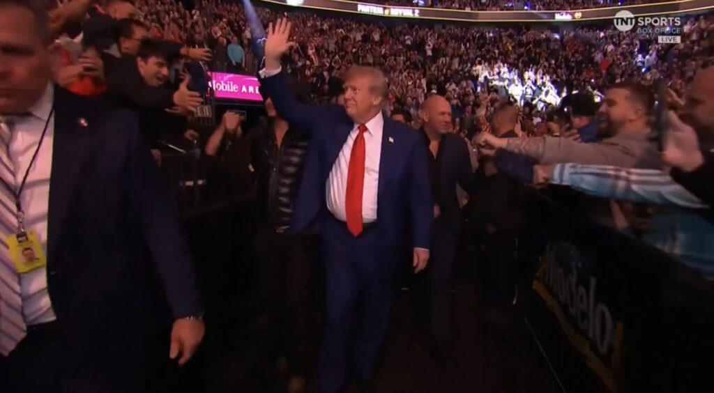 JUST IN: Trump Receives Standing Ovation From The Crowd At UFC 296 In Las Vegas