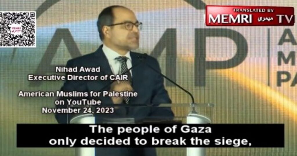 President of CAIR Nihad Awad – Who Is a Joe Biden ‘Partner’ on ‘Anti-Semitism’ – Cheers Slaughter of 1,300 Jews in Southern Israel on Oct. 7 (VIDEO)