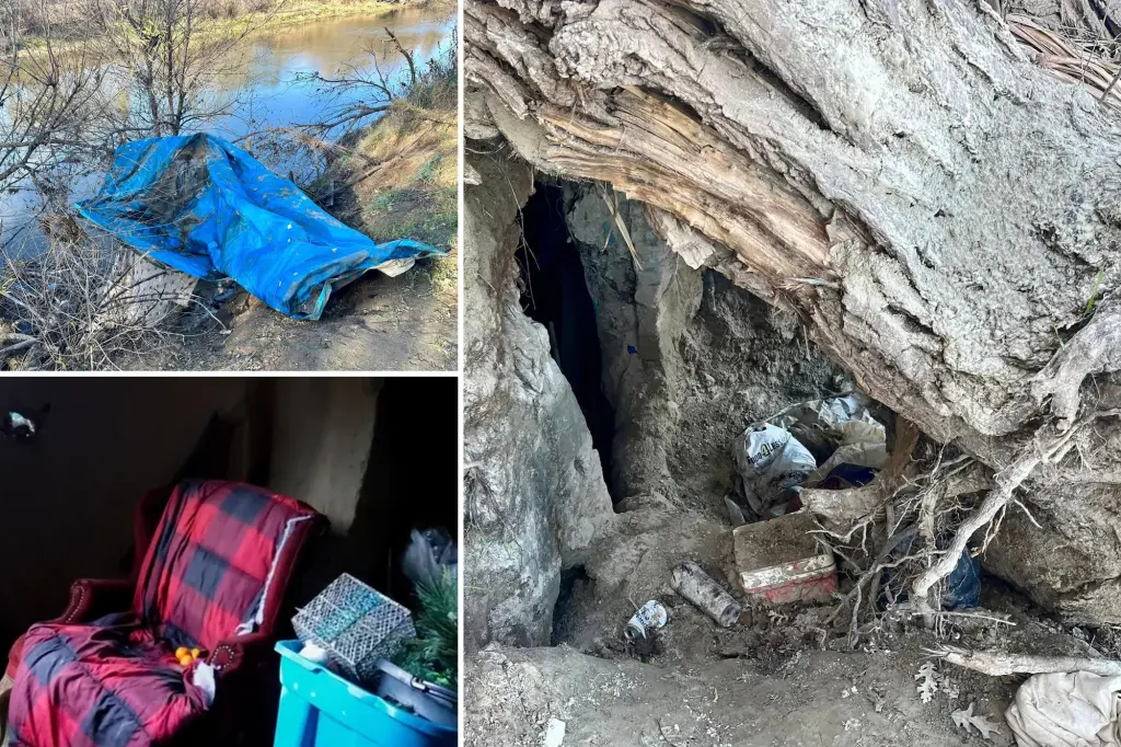 California homeless found living in 20-foot-deep furnished caves full of trash and drugs