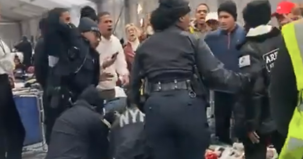 Illegal Immigrants Brawl With NYPD Cops At Shelter