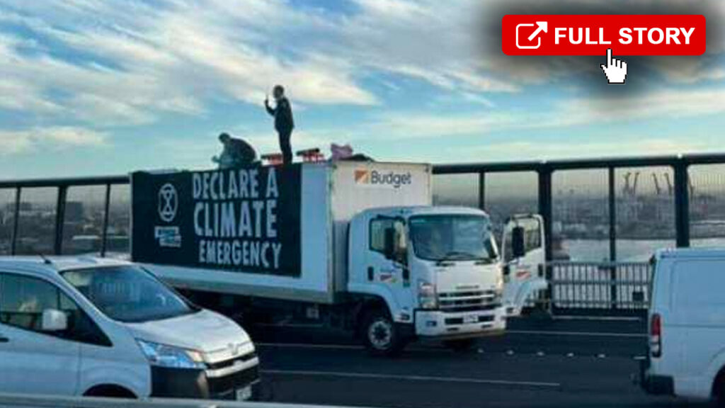 Traffic chaos as climate extremists block Melbourne's West Gate Bridge