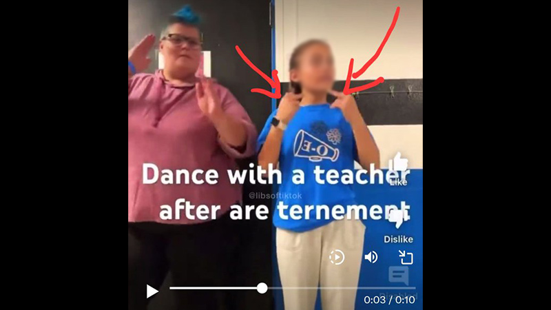 Watch: Fat Blue-Haired Teacher Dances To Sexual Song With Young Student