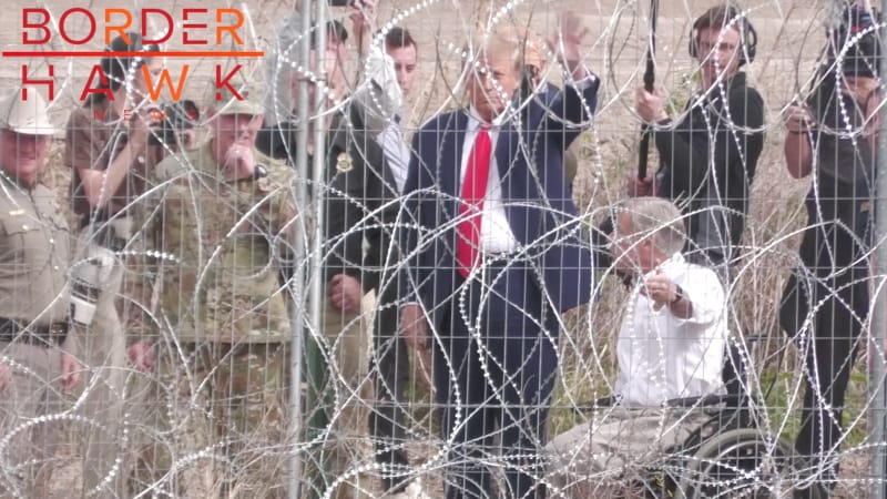 EXCLUSIVE: Trump Waves at Border Hawk Cameras During Visit to Eagle Pass