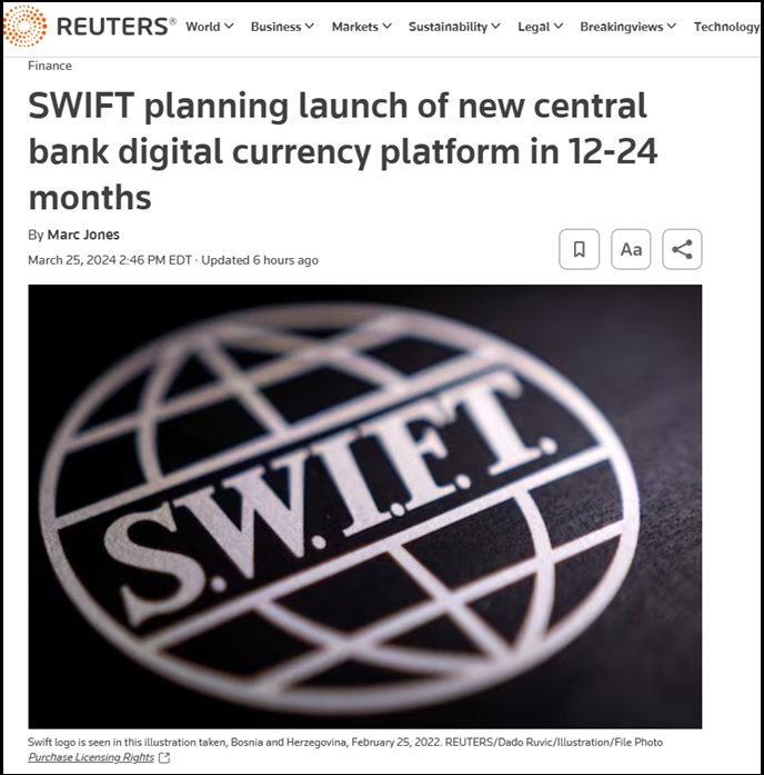 SWIFT Planning Launch of Central Bank Digital Currency Trading Platform in 12 Months