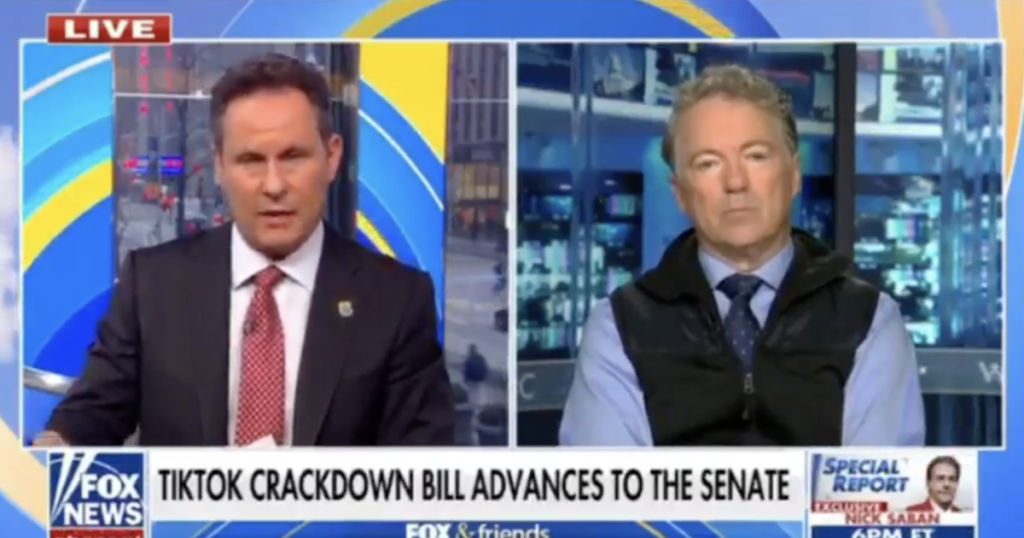 ‘See, That’s A Lie’: Sen. Paul Confronts Kilmeade In Heated Exchange Over TikTok Ban