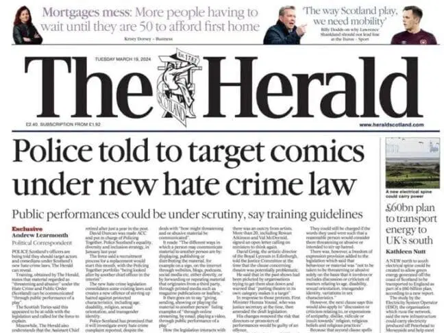 Scotland Police Receive Hate Crime Training, To Go After Anyone Who Shares Flagged Content Online Or In-Person If Deemed Offensive