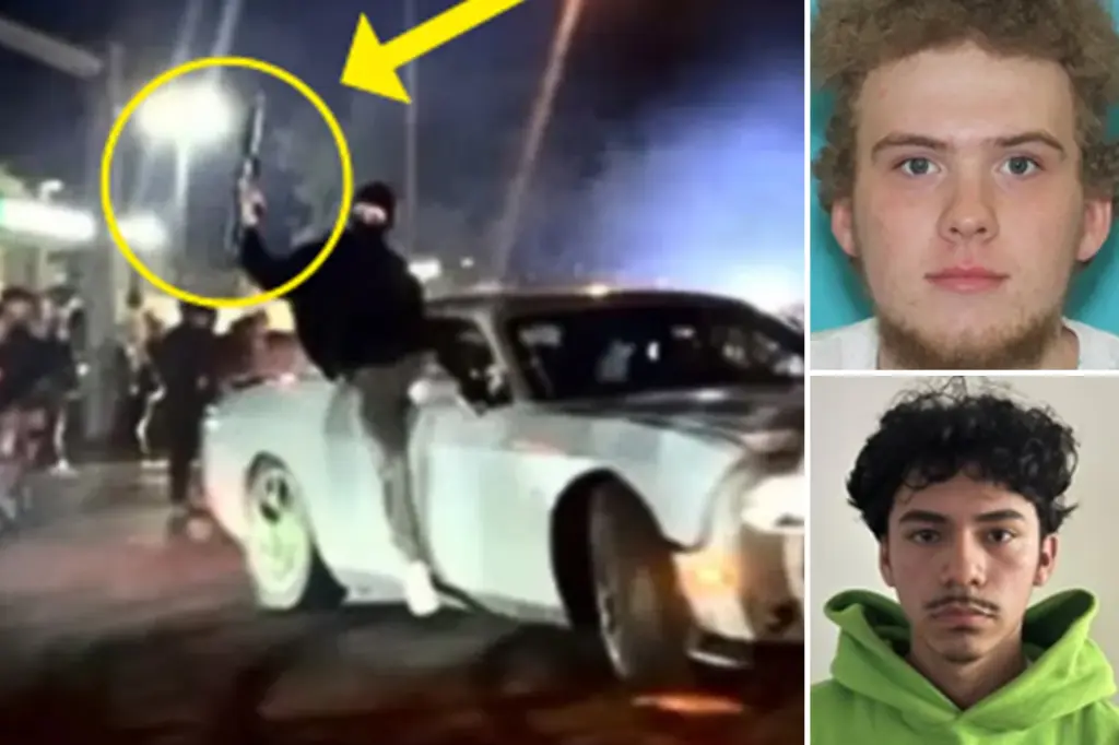 Swarm of ‘wannabe thugs’ caught on camera trashing police cruiser with Virginia cop trapped inside in out-of-control ‘street takeover’