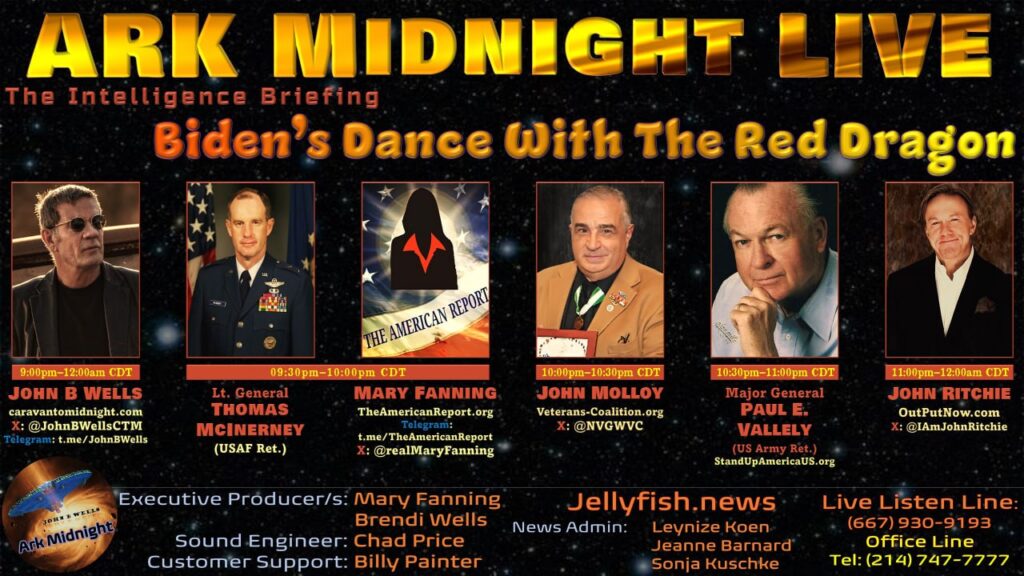 06 April 2024: Ark Midnight Tonight: The Intelligence Briefing/ Biden's Dance With The Red Dragon