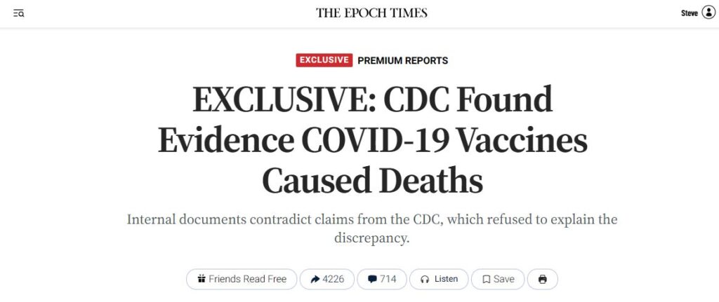 The CDC lied; people died