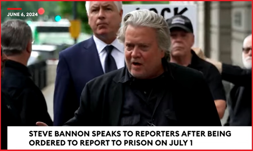 Steve Bannon Talks to Media After Judge Tells Him to Report to Jail, July 1st