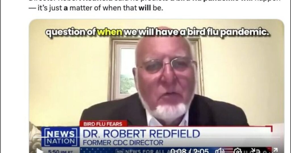 Ex-CDC Director: “We Will Have a Bird Flu Pandemic… Just a Matter of Time”