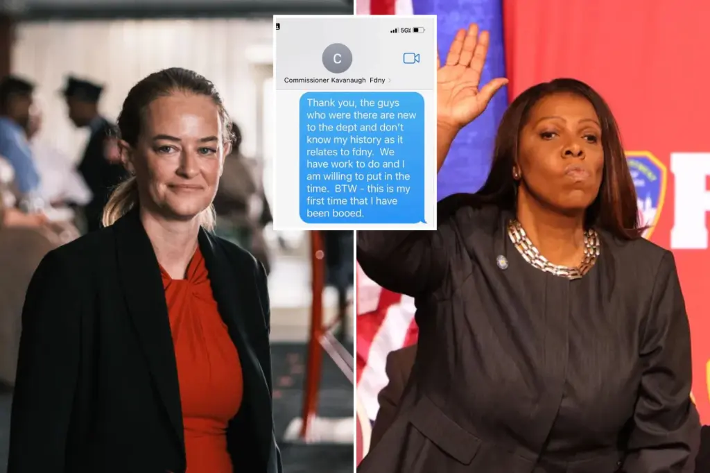 FDNY boss Laura Kavanagh rips firefighters in texts to NY AG Letitia James: ‘I can’t fix them’