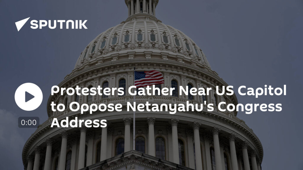 Protesters Gather Near US Capitol to Oppose Netanyahu's Congress Address