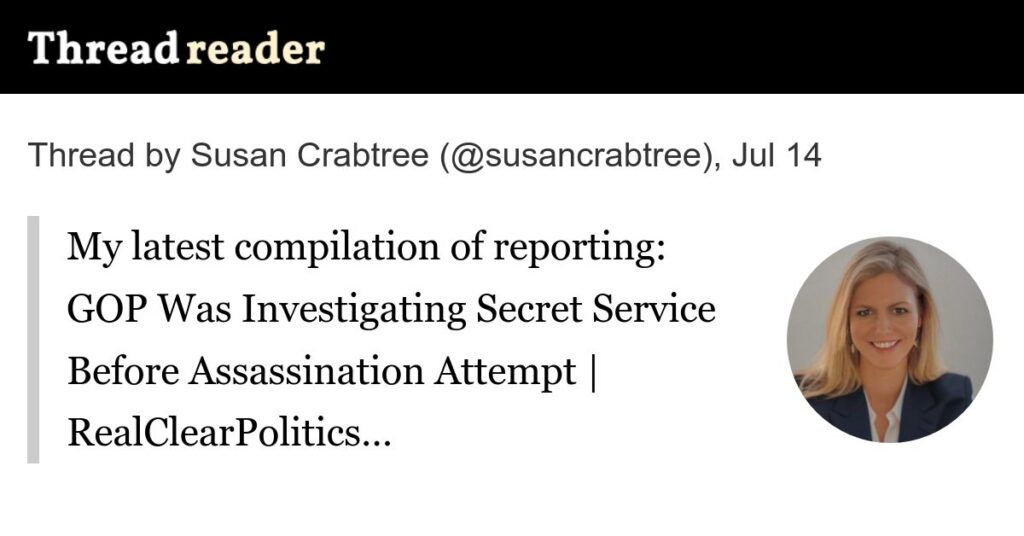 Thread by @susanbrabtree - My latest compilation of reporting...