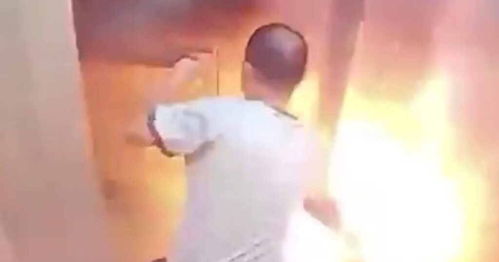 [WATCH] Horrific Footage Shows Lithium Battery Explode Inside Elevator [GRAPHIC FOOTAGE]