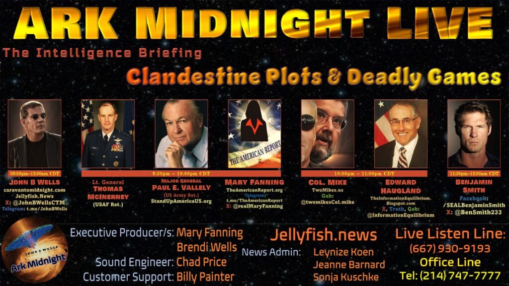 20 July 2024 : ArkMidnight Tonight - The Intelligence Briefing / Clandestine Plots & Deadly Games 9pm-12am CDT