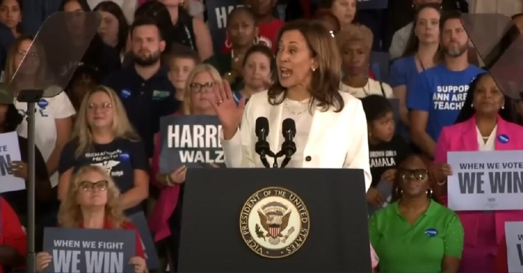 Harris angrily reacts to hecklers, accuses them of helping Trump