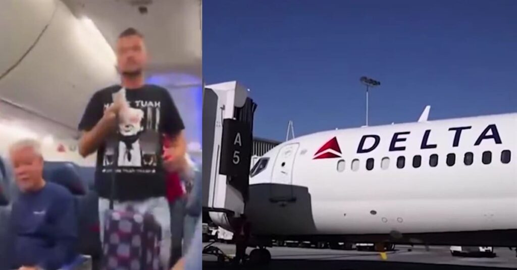 Delta boots man from flight over Trump ‘hawk tuah’ girl meme t-shirt