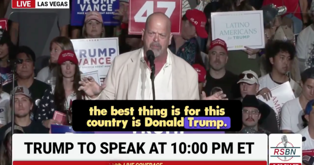 Pawn Star Rick Harrison Speaks at President Trump’s Vegas Rally