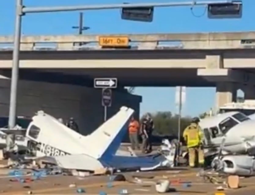 [WATCH] Airplane Makes Emergency Landing On Highway, Slams Into Multiple Vehicles