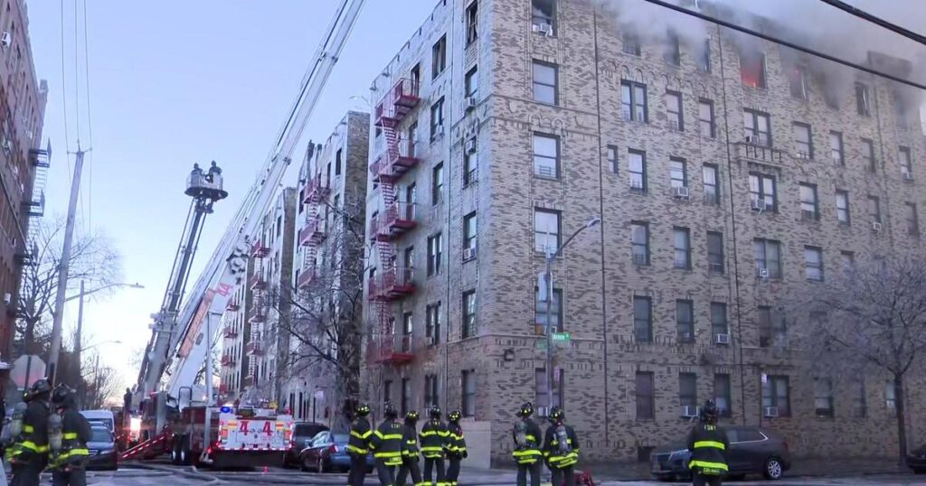 Winds fuel Bronx apartment fire, leaving 7 hurt and more than 200 out in the cold