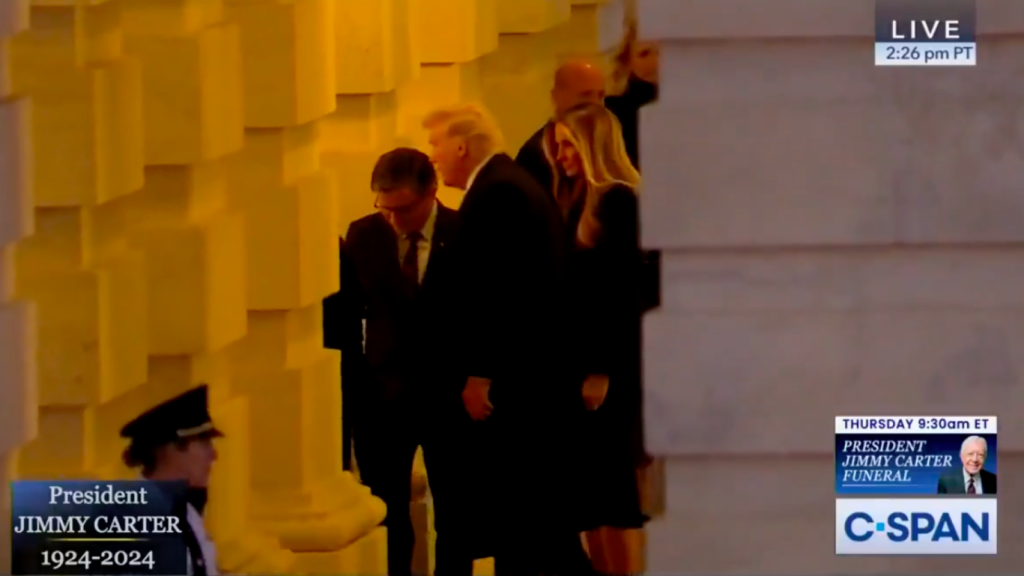 President Trump Arrives at Capitol Hill to Pay Respects to Jimmy Carter, Meet with GOP Senators
