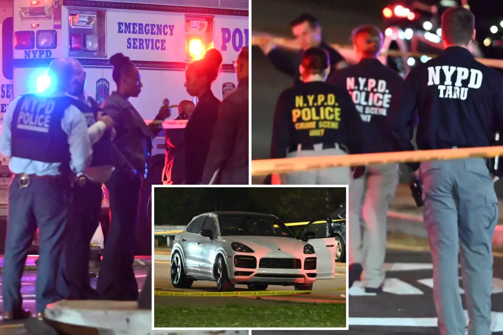 Driver of stolen Porsche shot dead by cops after attempting to evade roadblock and nearly hitting officer: NYPD
