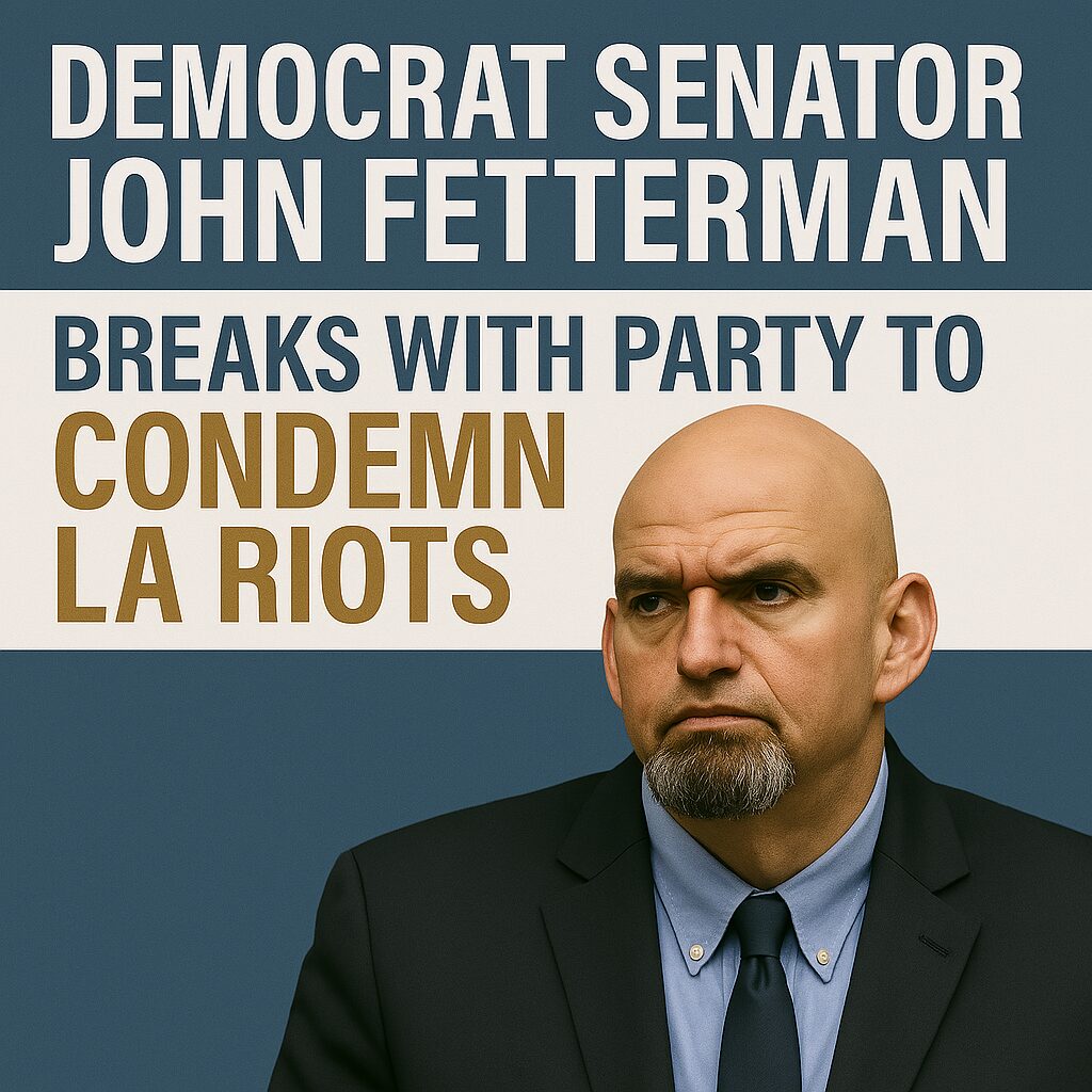 Democrat Senator John Fetterman Breaks With Party to CONDEMN LA Riots