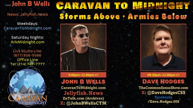 Dave Hodges and John B. Wells discuss Texas flood geoengineering, AI surveillance, human firmware, and globalist threats on Caravan to Midnight.