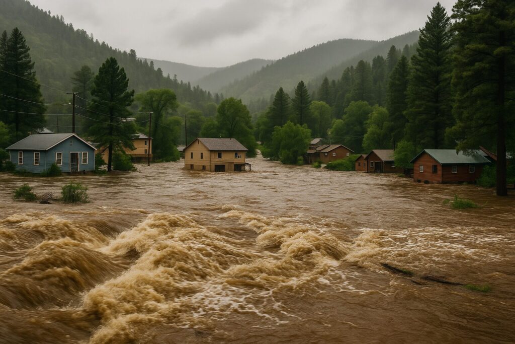 Flash Flood Emergency Hits New Mexico Town, Homes Seen Swept Away By Flood Waters