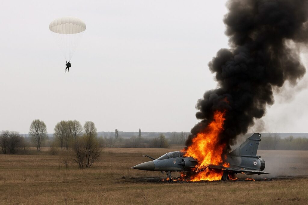 Footage of the pilot of the Mirage-2000 fighter jet of the Ukrainian Armed Forces that crashed the day before appearing on the Internet
