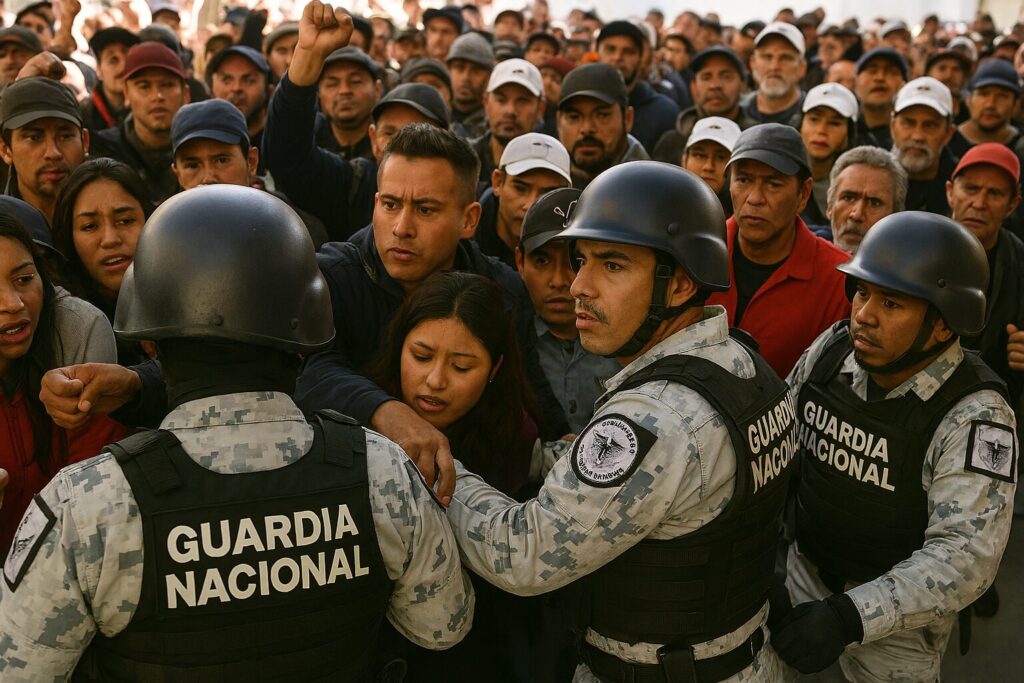 At least 1,000 migrants have just broken through the @GN_MEXICO_ barrier in Ciudad Juarez.