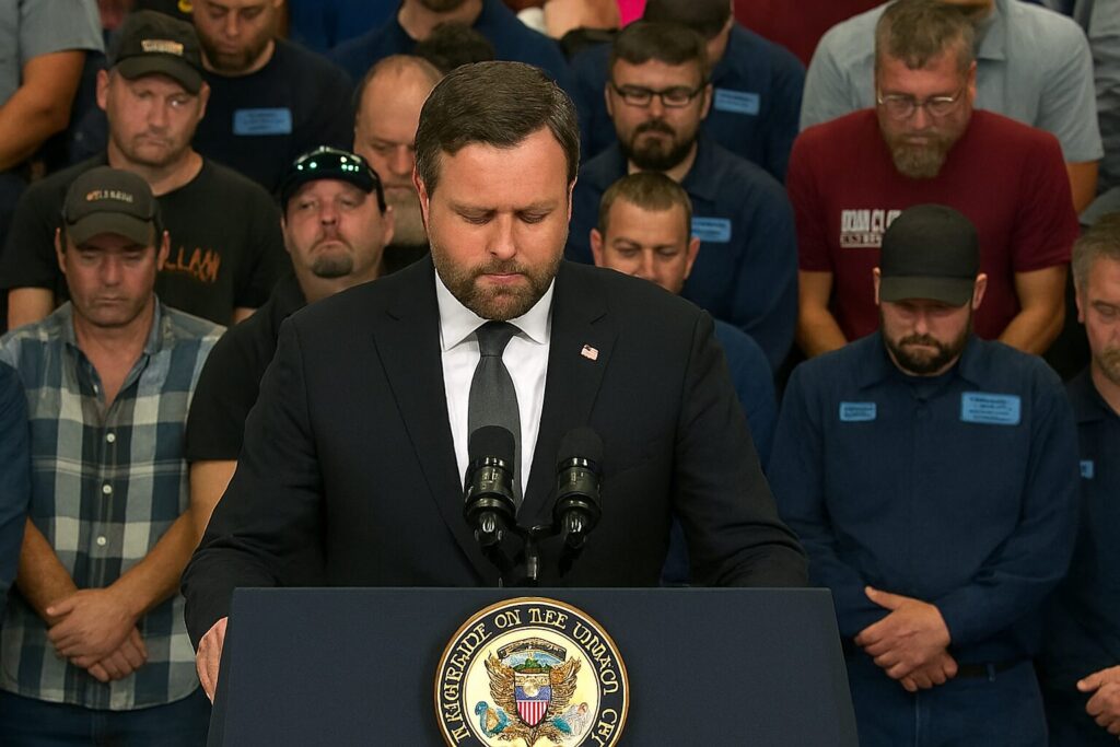 WATCH: JD Vance leads crowd in prayer for gunned down children