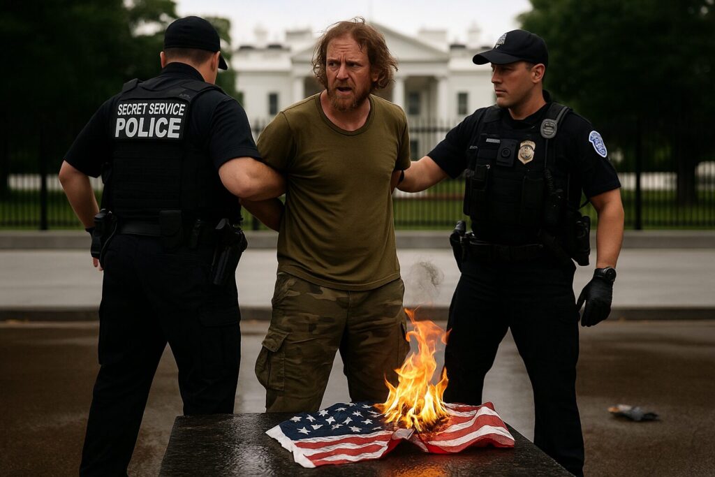 FAFO- Man ARRESTED After Burning American Flag Outside White House