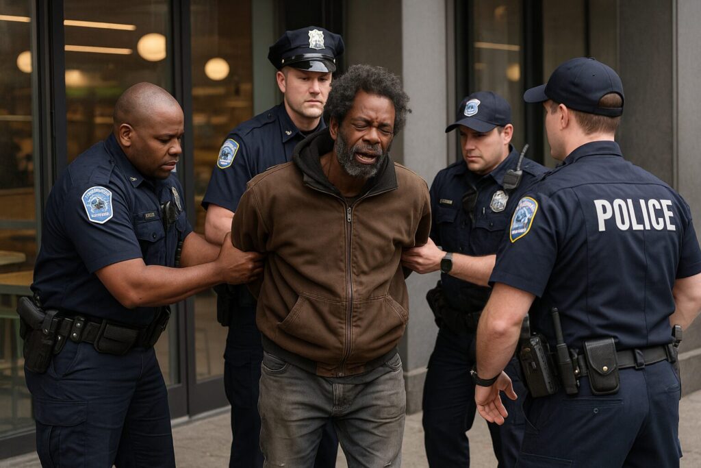 WATCH- Loitering Vagrant Arrested at DC Burger Joint Shortly After VP Vance Visit