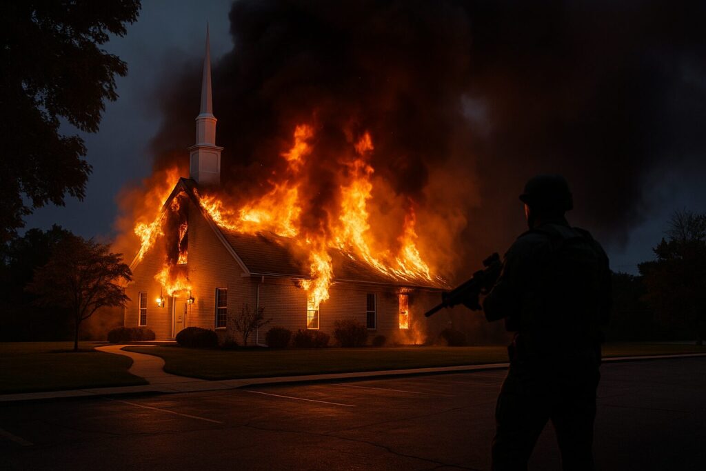 Multiple Victims After Shooting at Michigan Church, Church on Fire, Shooter Down