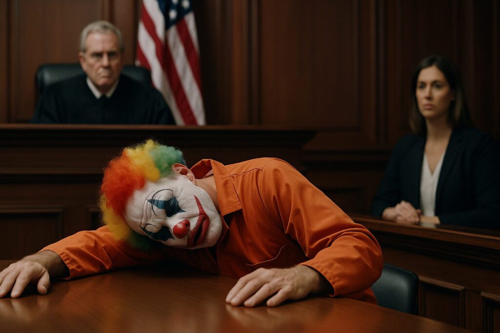 Killer Clown Croaks in Court Avoids 35 Year Sentence for the Murder of His Wife