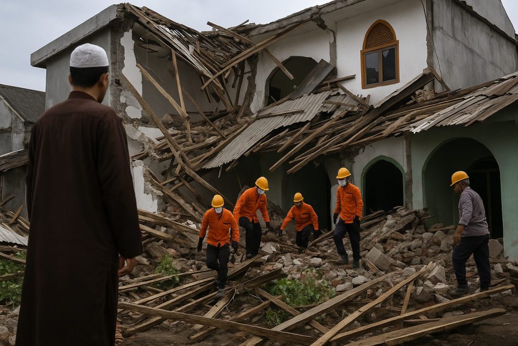 Rescuers run oxygen to survivors in Indonesia school building collapse that buried dozens