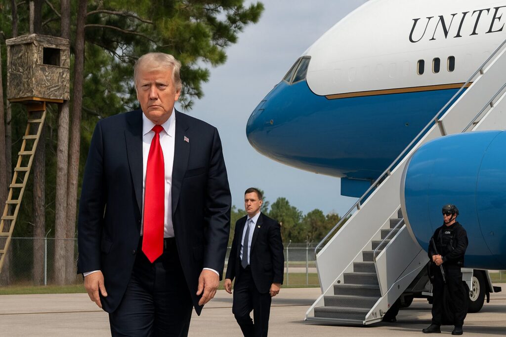 An unknown person set up a surveillance position at Palm Beach Airport to watch Trump.