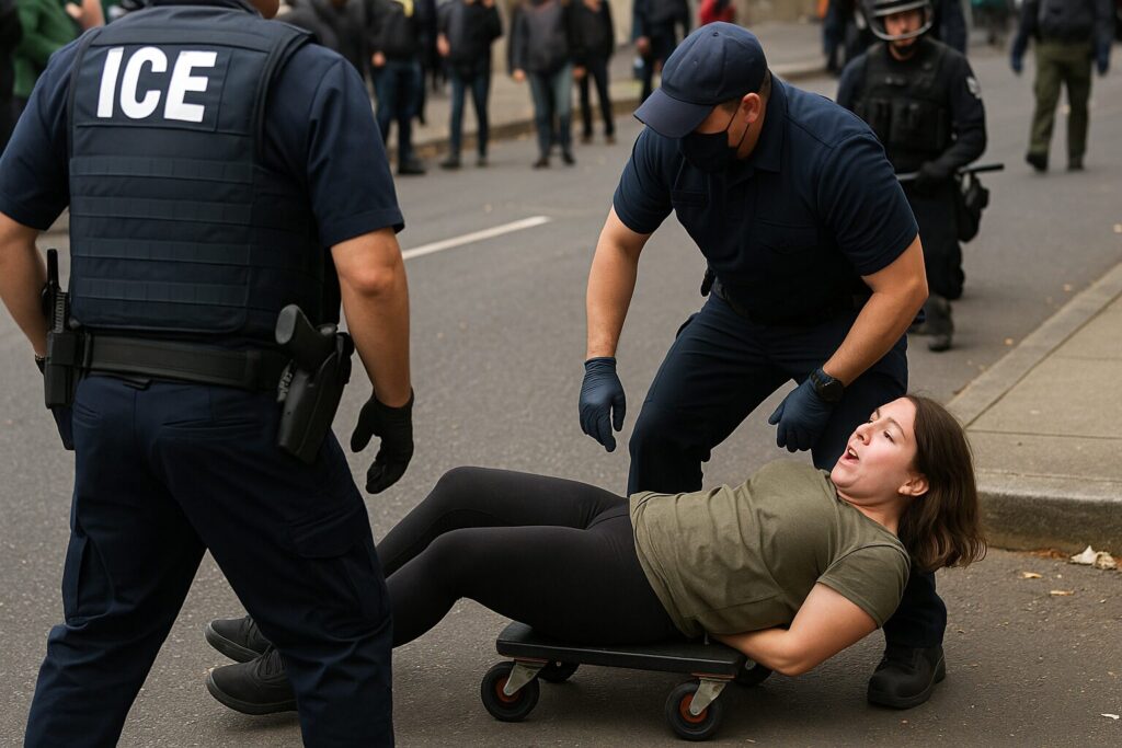 Hello, Dolly! Rioter Is Ridin’ Dirty in Hilarious New ICE Video Out of Portland (WATCH)