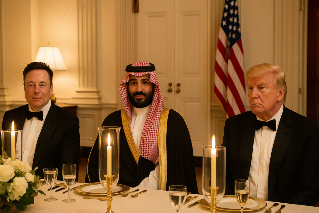 HE’S BACK: Elon Musk Attends President Trump’s White House Dinner With Saudi Crown Prince