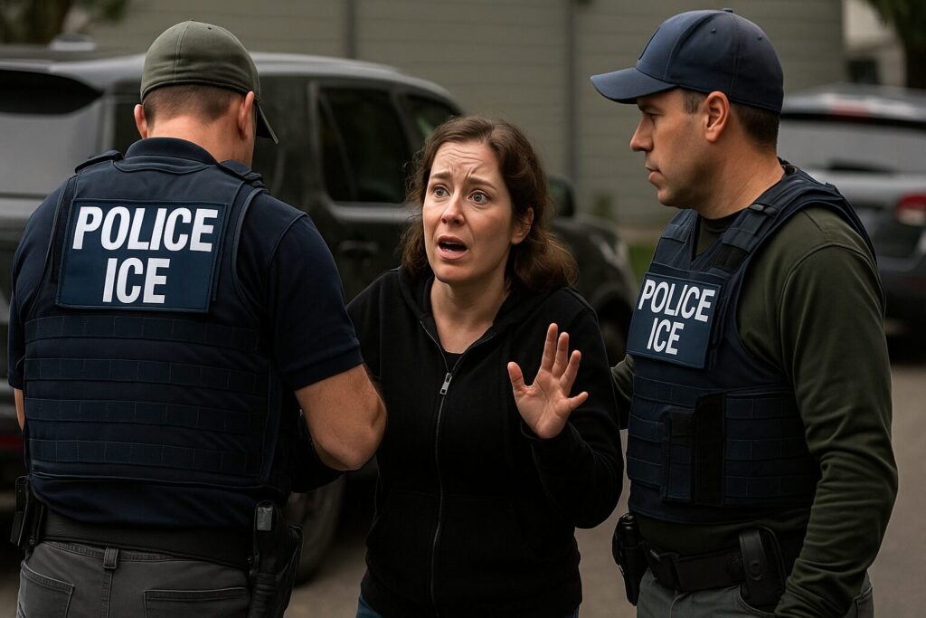 'I'm just a mom!' Panicked anti-ICE agitator begs for mercy as she's accused of impeding operation targeting gang members