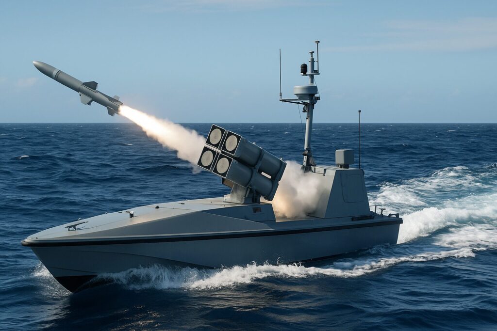 In Australia, NSM anti-ship missiles are being installed on unmanned boats.
