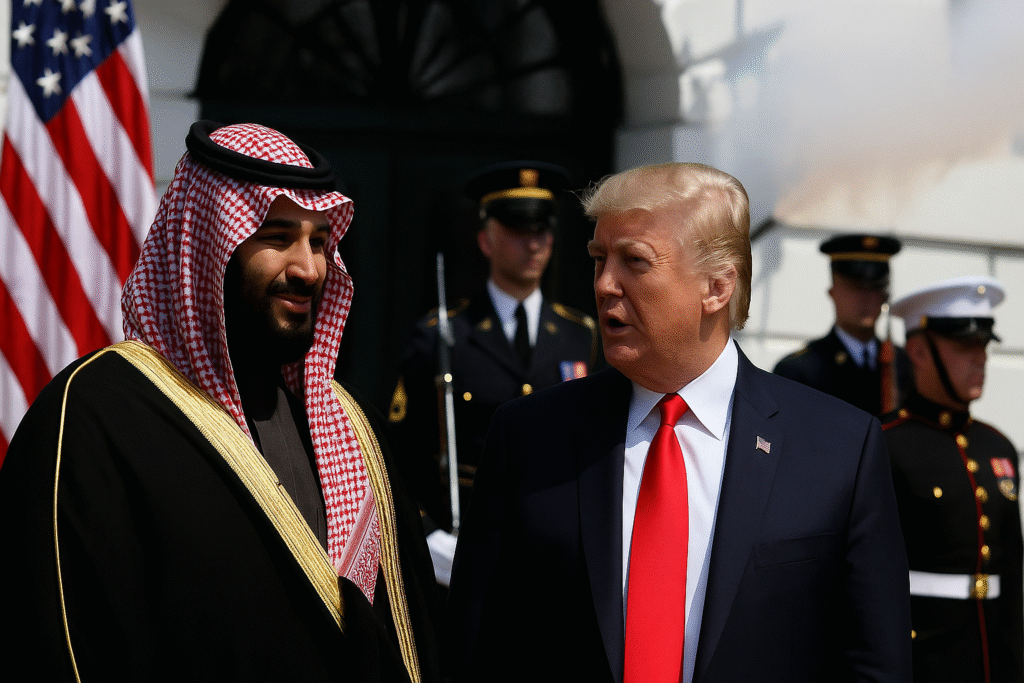 Trump hosts Saudi prince for first time since Khashoggi killing