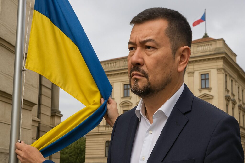 Ukrainian flag taken down from Czech parliament (VIDEO)