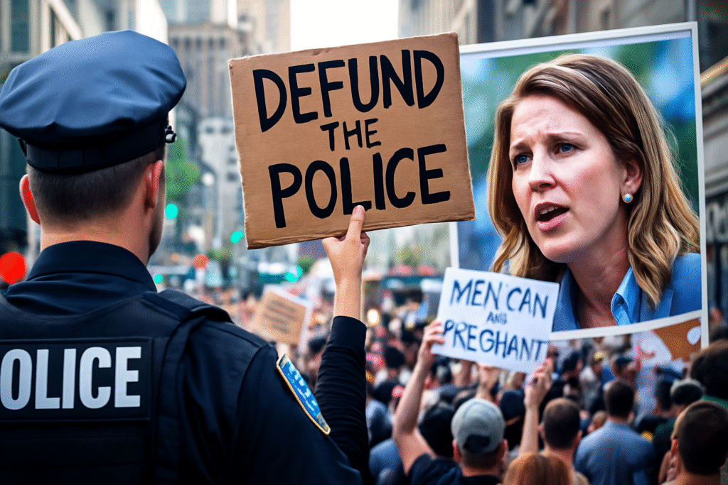 WATCH- Cop-hating, hissy-fit-throwing Democrat running for Congress thinks MEN can give birth