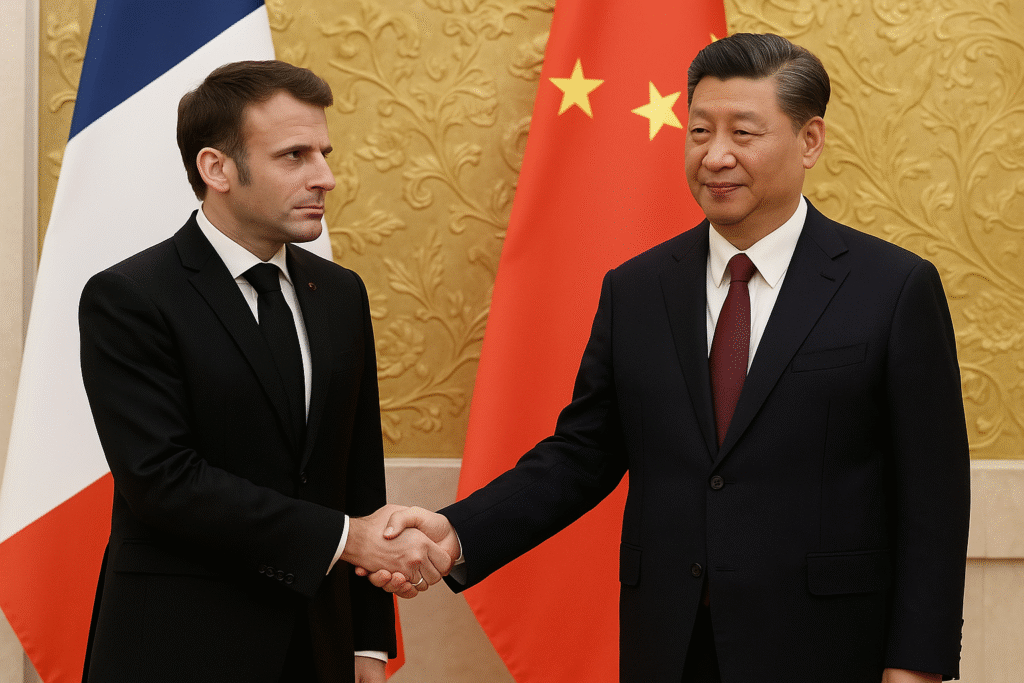 Chinese discuss Macron's black tie at meeting with President Xi
