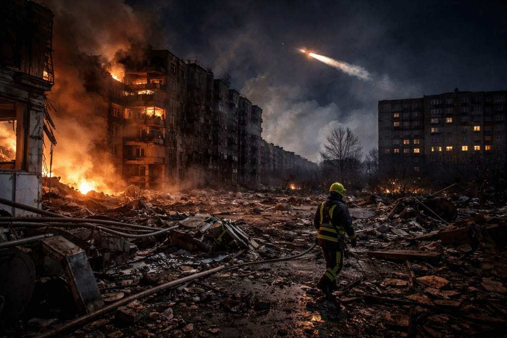 Major Russian drone and missile attack on Ukraine kills at least 3 people and cuts power