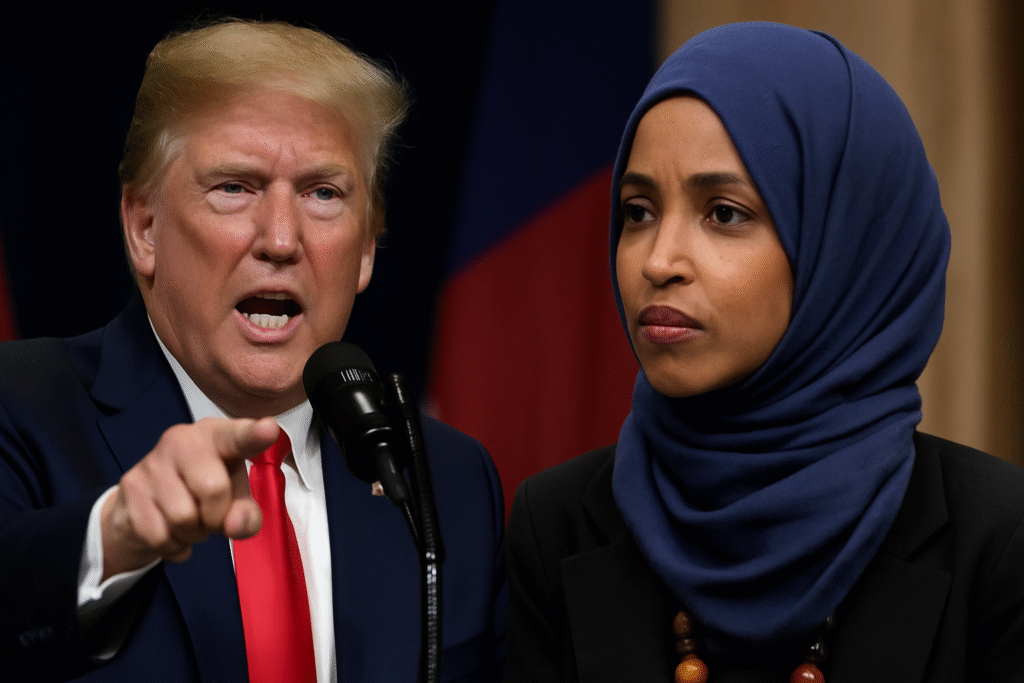Trump Suggests Rep. Ilhan Omar Be Thrown ‘Out Of’ U.S. Over Claims She Married Her Brother