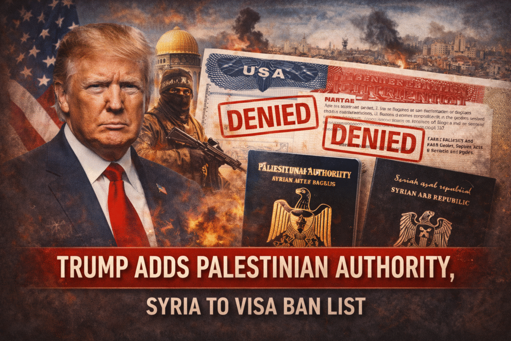 Trump adds Palestinian Authority, Syria to US visa restriction list